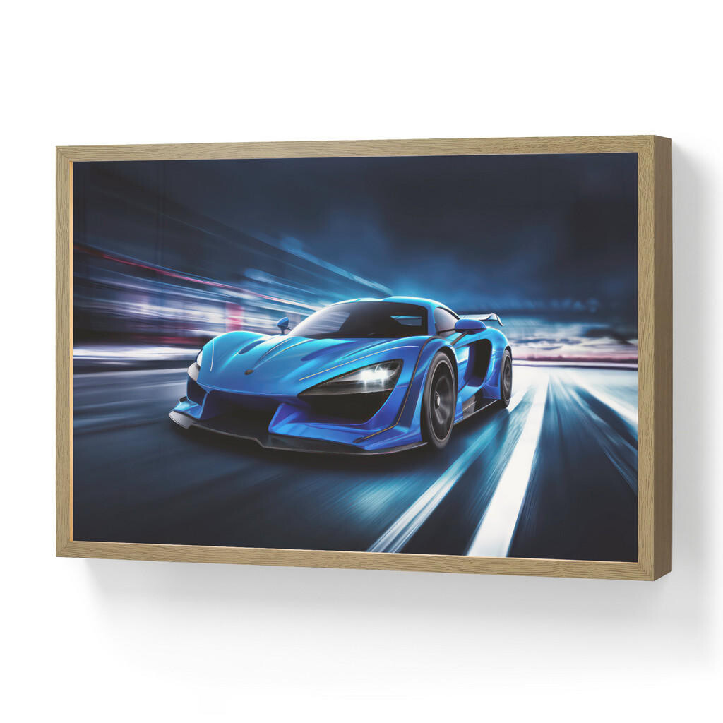 OnlyWow DOBÍJECÍ NOČNÍ LAMPIČKA Auto - Modrá - Chlapci - Dítě 60x40 cm