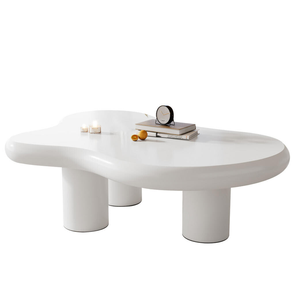 OKWISH KONFERENČNÍ stolek 97/67/32 cm bílý z MDF v designu oblaku