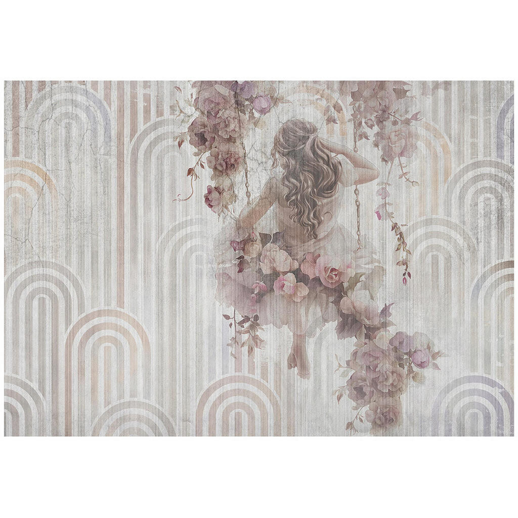 Wallarena FOTOTAPETA žena vintage šedá 312x219 cm
