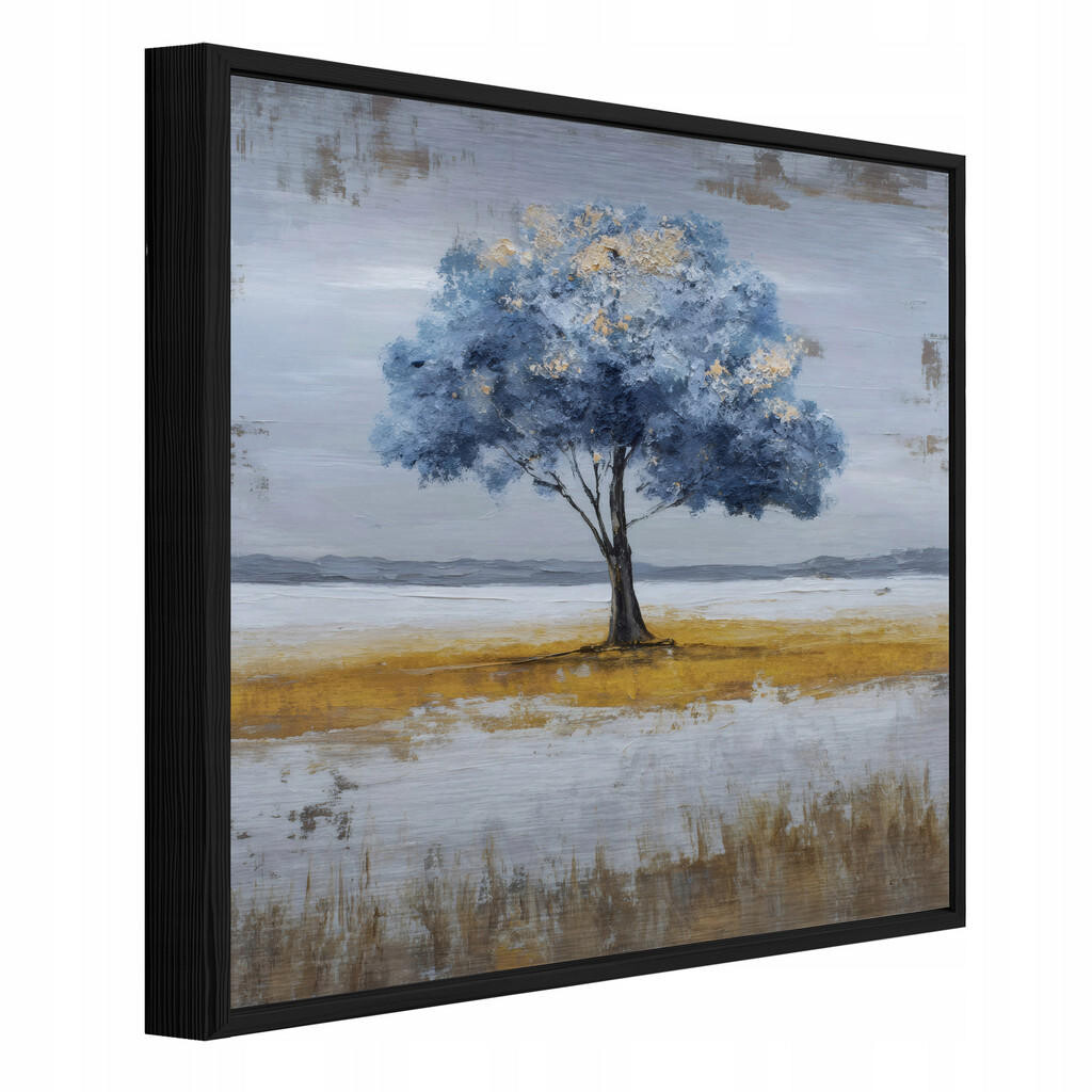 Wallarena ZARÁMOVANÉ obrazy abstrakce stromu modrá 50x50 cm