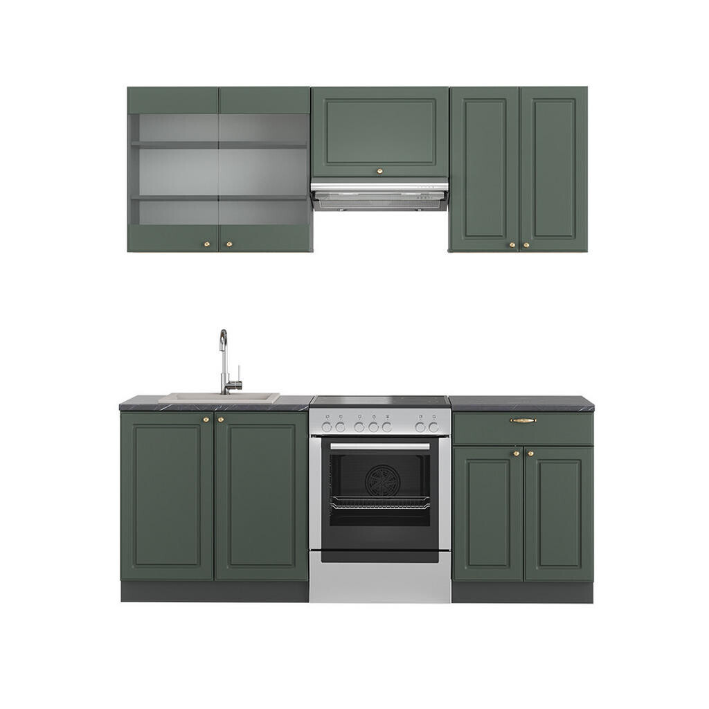Vicco KUCHYŇSKÝ KOUT Fame-Line Zeleno-zlatá Country House/Anthracite 200 cm , PD Antracit
