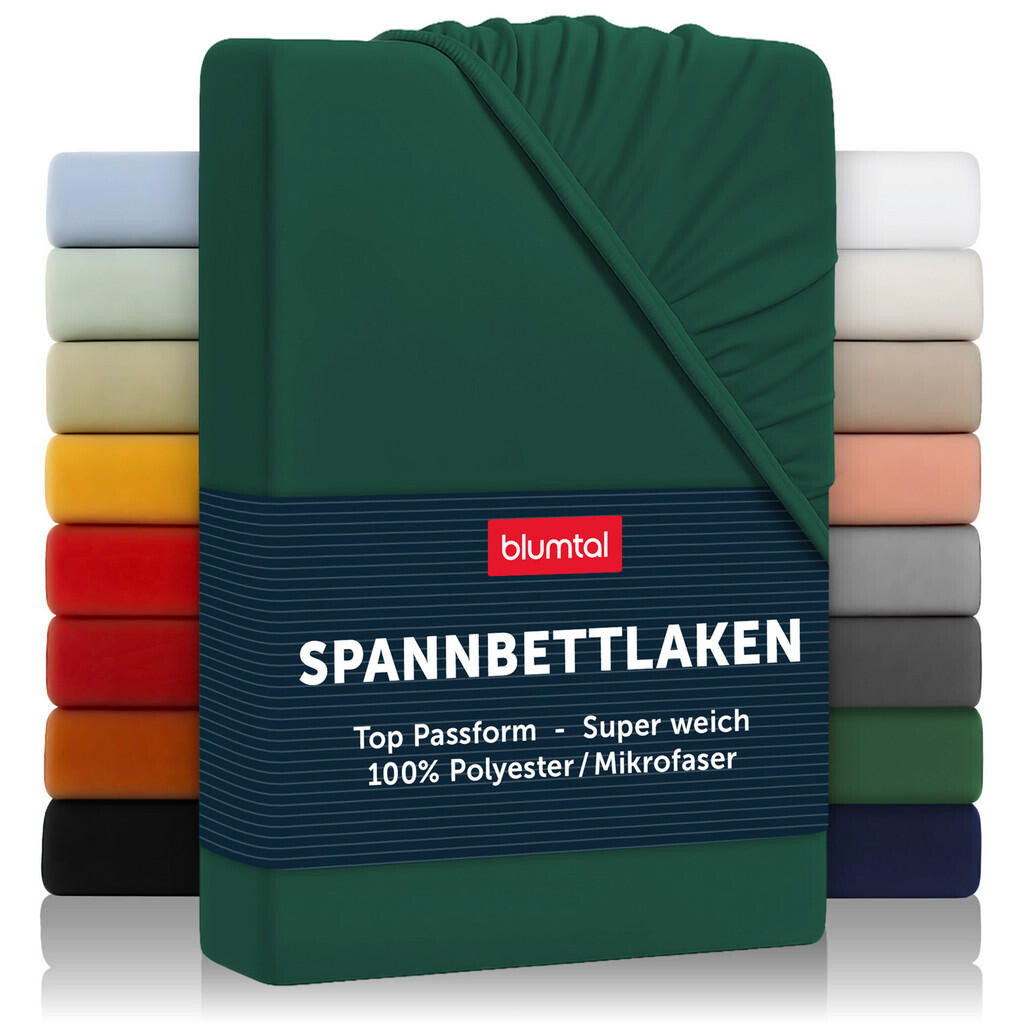Blumtal NAPÍNACÍ prostěradlo z mikrovlákna, 180/200/30 cm, Tmavě zelená