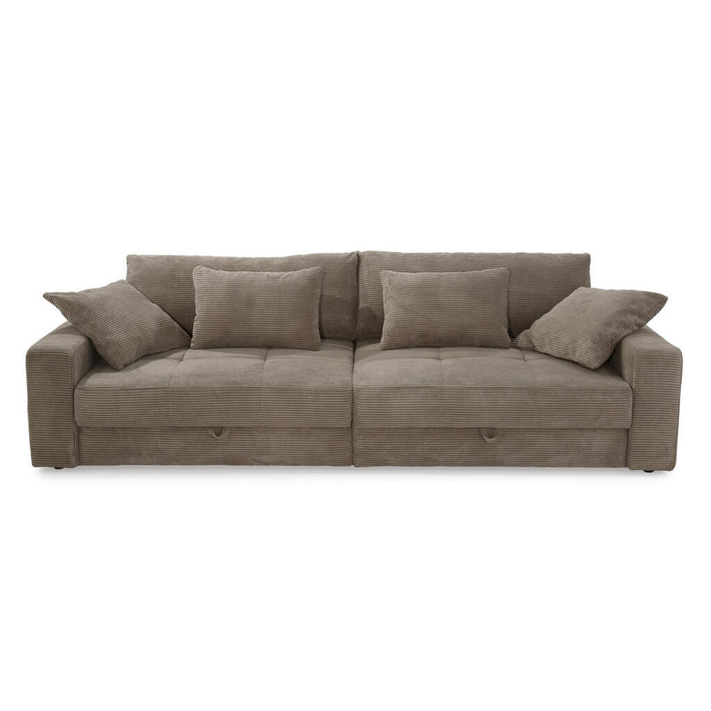 luma-home VELKÁ POHOVKA se 2 úložnými prostory, velkým úložným prostorem, 274 × 113 × 84 cm (Š×H×V), ležecká plocha 103 × 241 cm, manšestr hnědá taupe