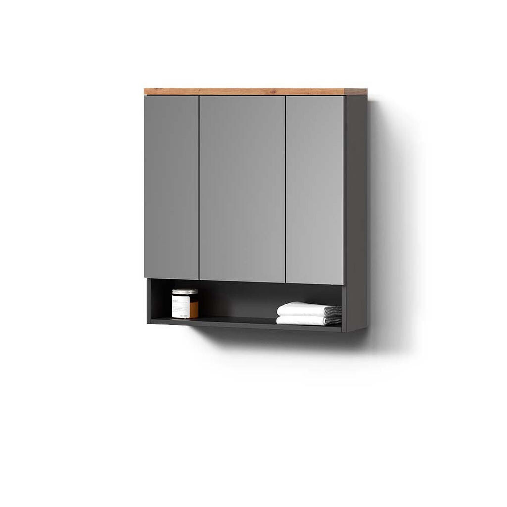 Livinity® KOUPELNOVÁ ZRCADLOVÁ SKŘÍŇKA Tanaro Antracit 70 x 77.5 cm
