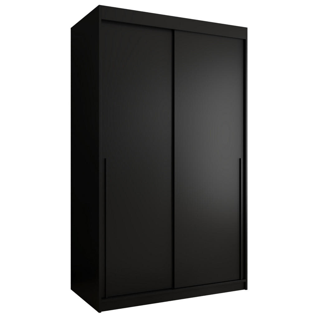 Home Collective ŠATNÍ SKŘÍŇ S POSUVNÝMI DVEŘMI 120 cm šířka, černá s černým úchytem