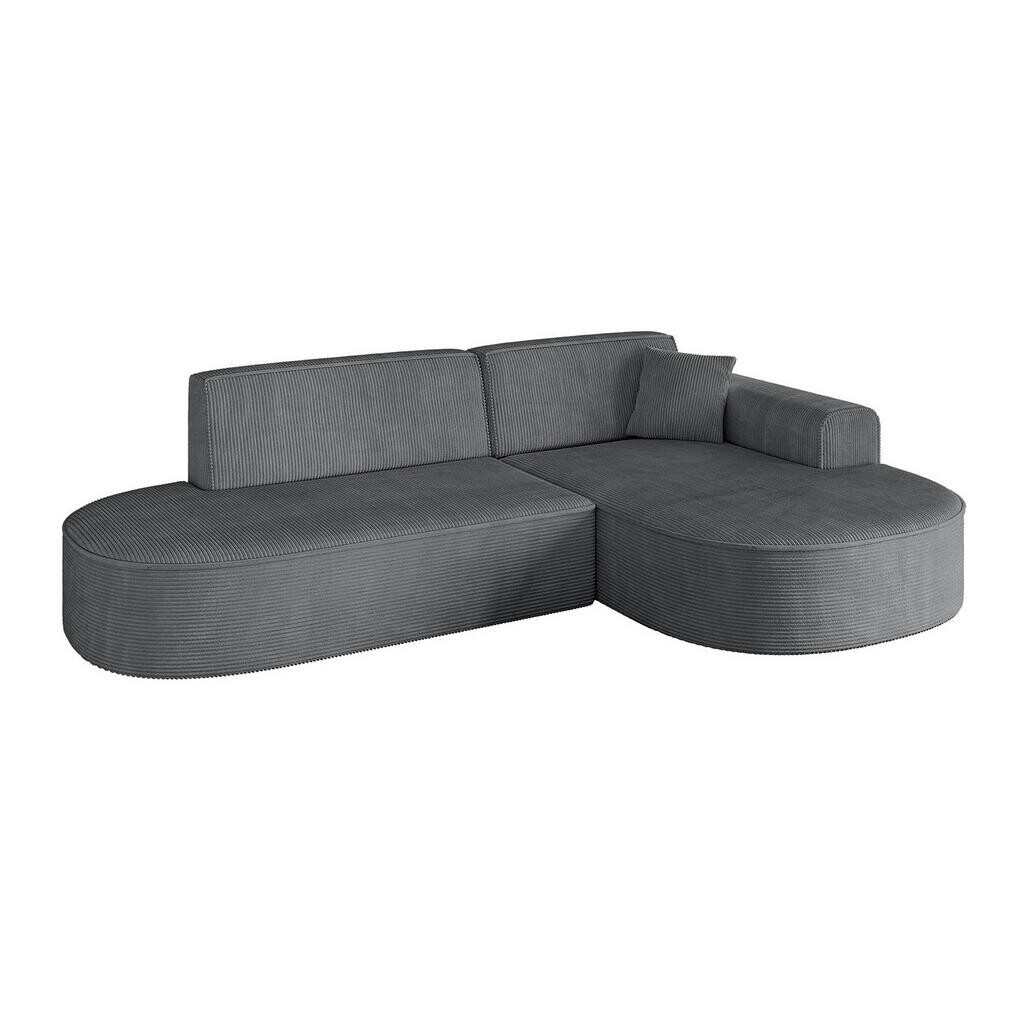 ALTDECOR ROHOVÁ SEDACÍ SOUPRAVA s otomanem vpravo MARI-L1 – 243 × 171 × 79 cm, tmavě šedý manšestr