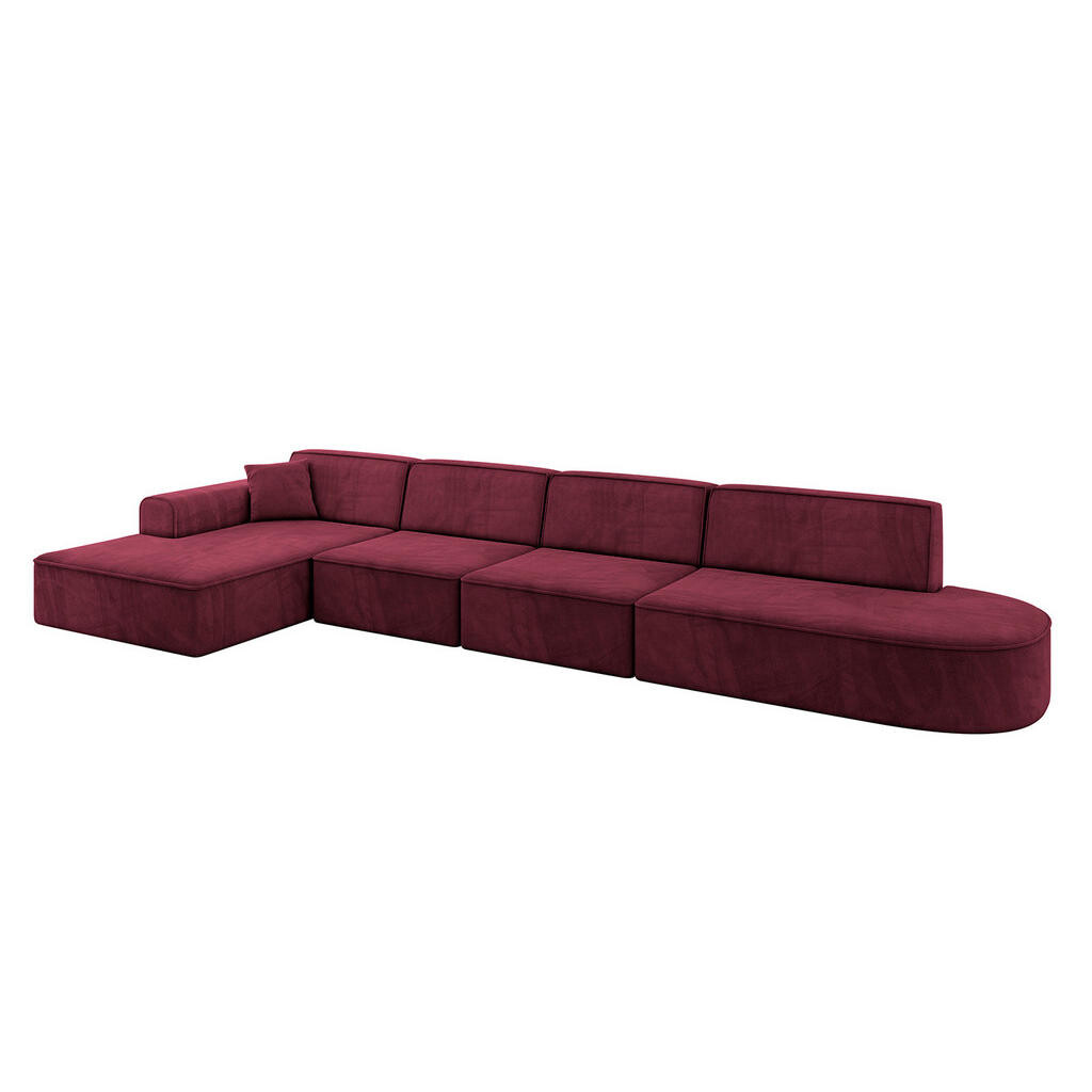 ALTDECOR ROHOVÁ SEDAČKA s otomanem vlevo IREA-L3-v3 – 412 x 165 x 77 cm, bordó