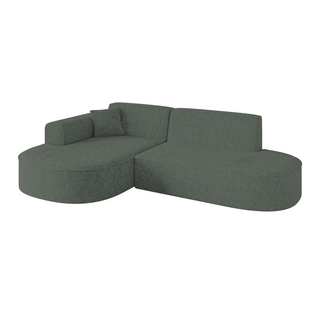 ALTDECOR ROHOVÁ SEDAČKA s otomanem vlevo MARI-L1 – 243 x 171 x 79 cm, zelená látka