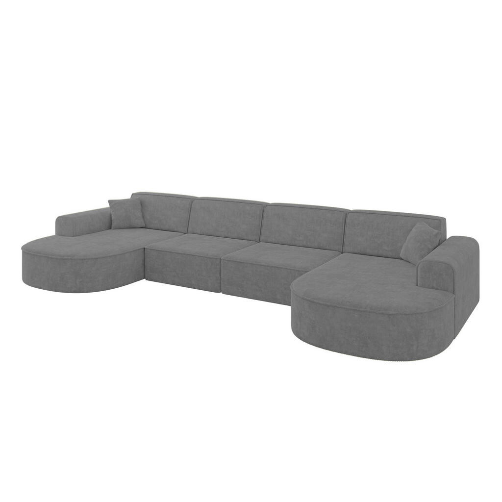 ALTDECOR SEDACÍ SOUPRAVA MARI-U2 – 388 x 171 x 79 cm, šedá barva, velur