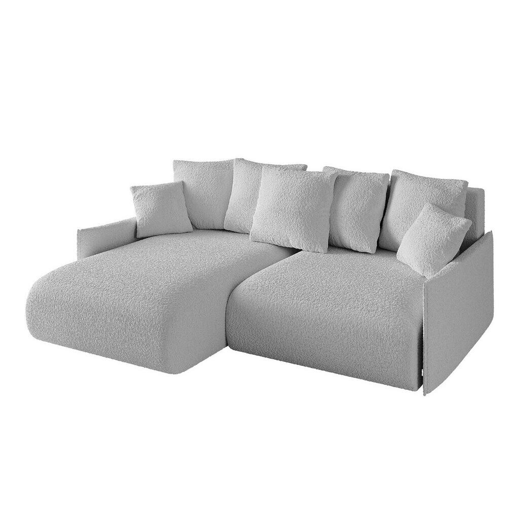 ALTDECOR ROHOVÁ SEDACÍ SOUPRAVA s otomanem vlevo ONESK-L -v1 216x177x72 světle šedá buklé