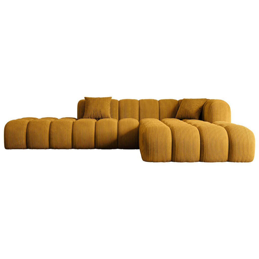 ALTDECOR ROHOVÁ SEDAČKA, otoman vpravo OLEA-L2 – 289 × 176 × 71 cm, hořčicově žlutá