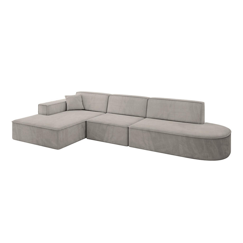 ALTDECOR ROHOVÁ SEDACÍ SOUPRAVA s otomanem vlevo IREA-L2-v4 – 328 × 171 × 79 cm světle hnědá