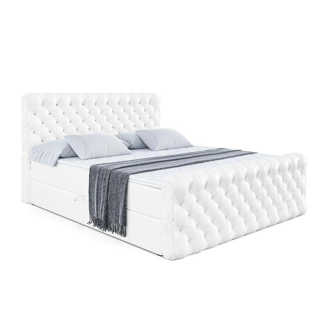 ALTDECOR AMERICKÁ postel BOXI8-Z – 140 × 200 cm – H3 – vysoce lesklá bílá