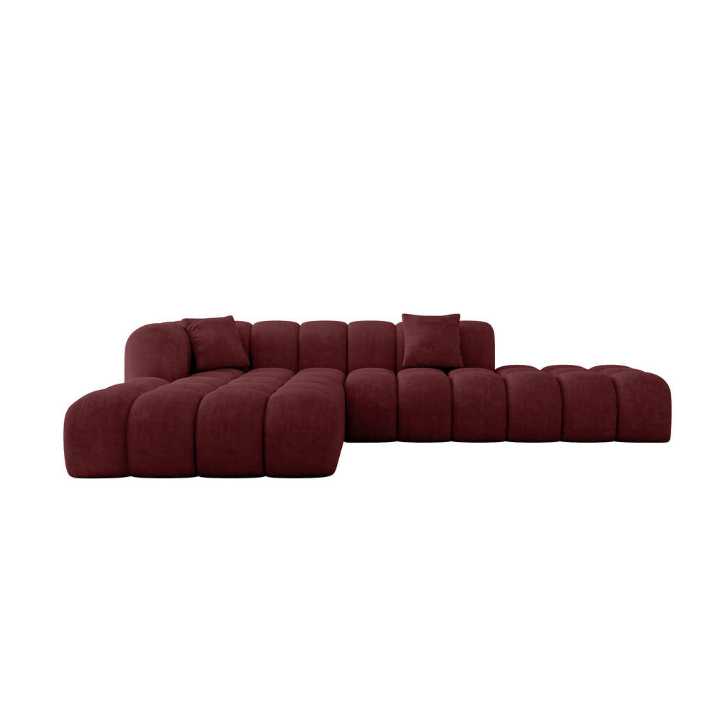 ALTDECOR ROHOVÁ SEDACÍ SOUPRAVA s otomanem vlevo OLEA-L2 – 289 × 176 × 71 cm, barva Bordeaux
