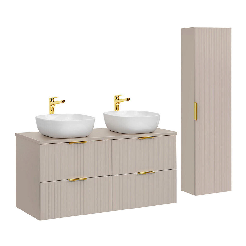 Petits-meubles KOUPELNOVÝ NÁBYTEK 120.8cm Adriel 2er-Set Béžová