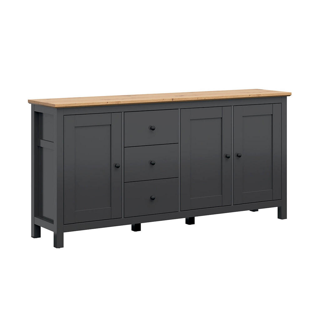 Petits-meubles SIDEBOARD Duck Antracitově šedá a dřevo