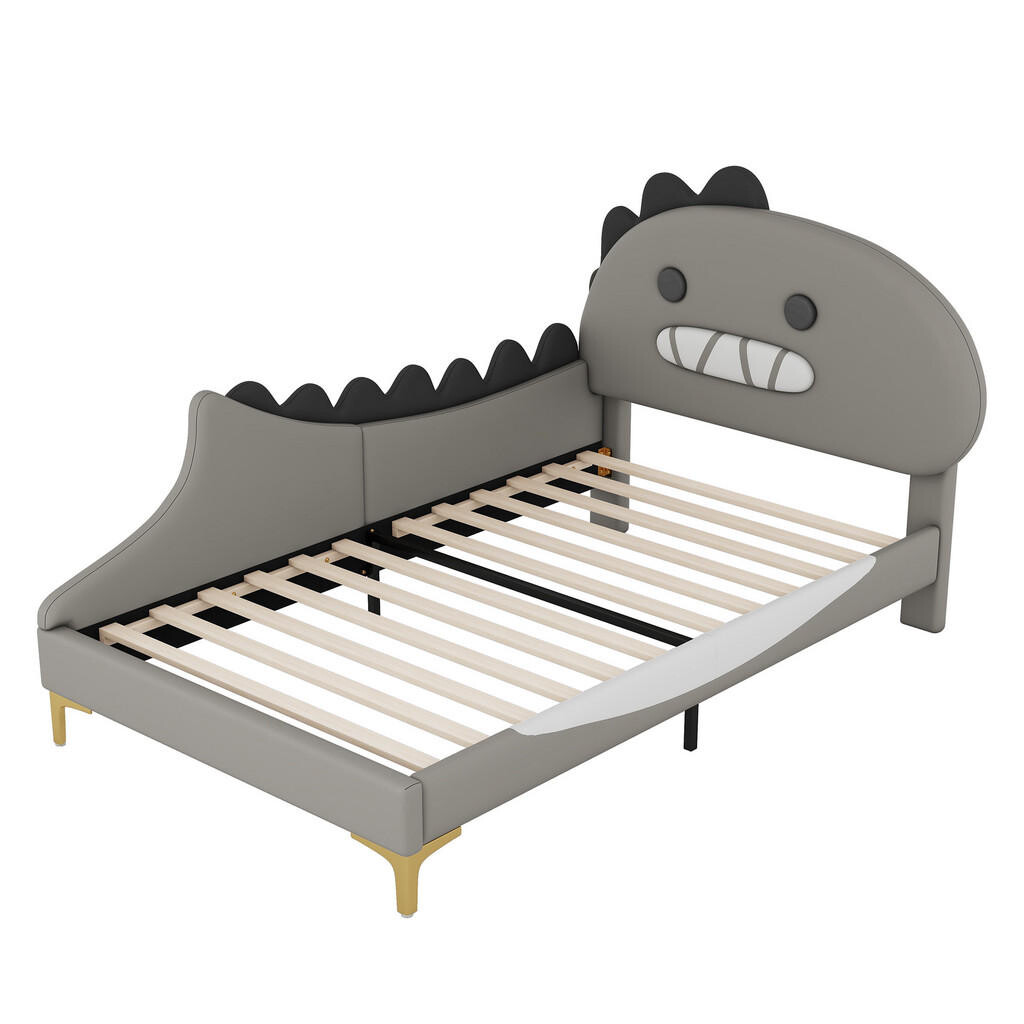 Urban Meuble DĚTSKÁ POSTEL PU design dinosaura 90x200 cm s lamelovým roštem