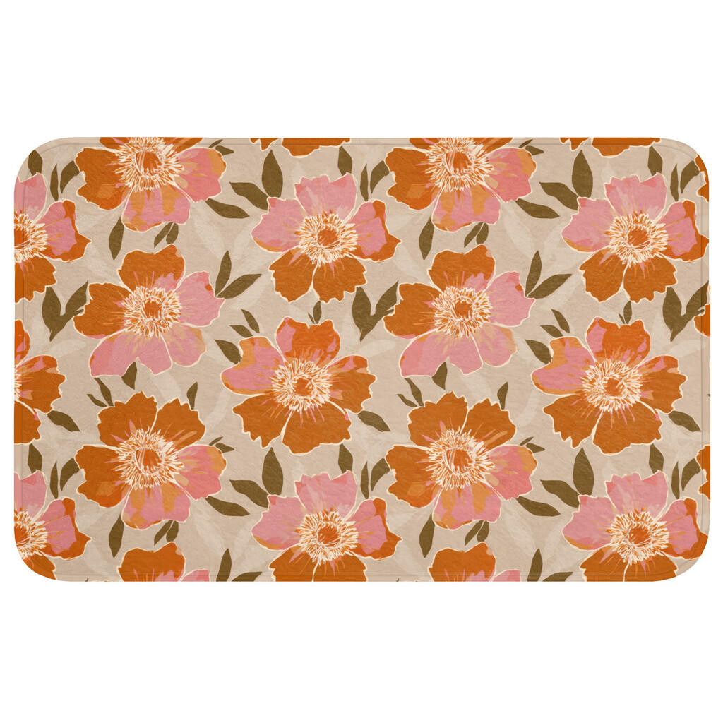 OnlyWow WC PŘEDLOŽKA Květiny - Motiv - Retro 80x50 cm