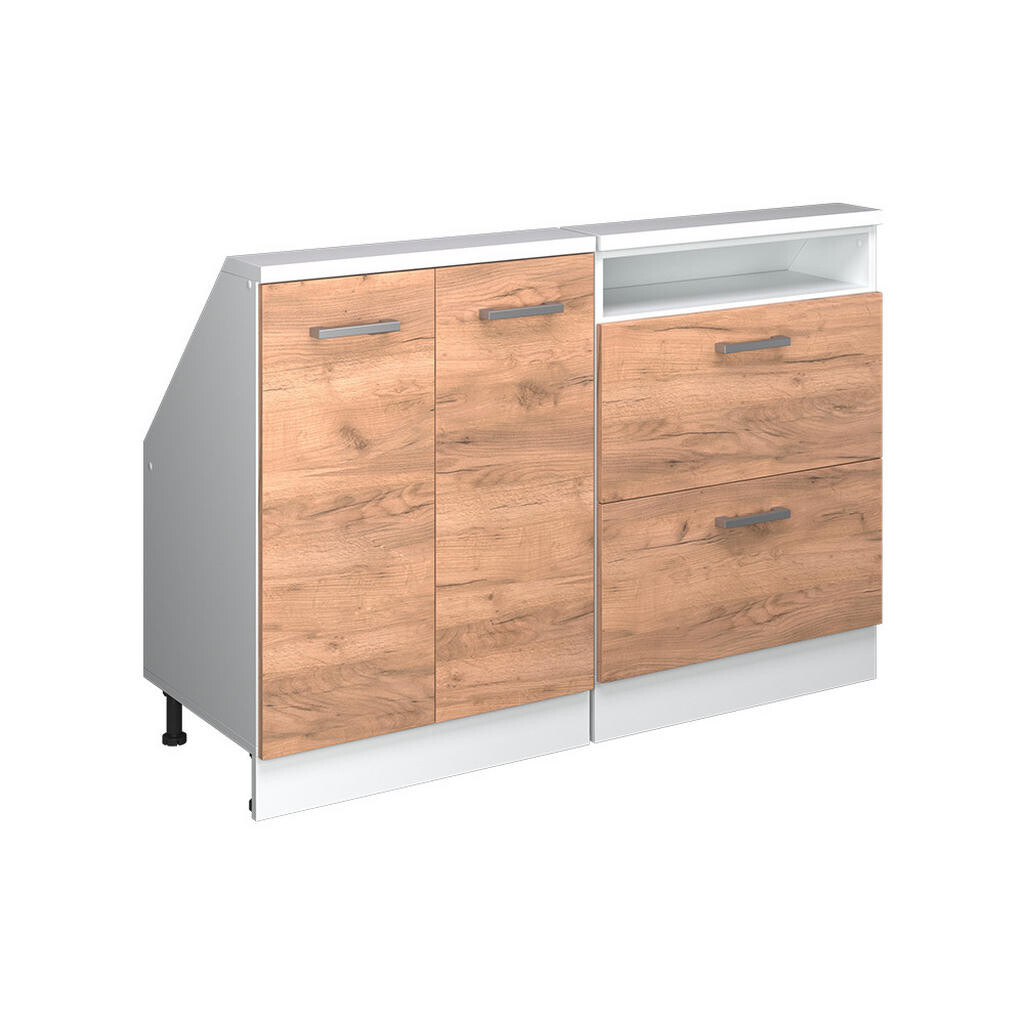 Vicco KUCHYŇSKÁ SKŘÍŇKA POD ŠIKMOU STŘECHU R-Line Zlatý mocný dub 120 cm Sada 2 kusů
