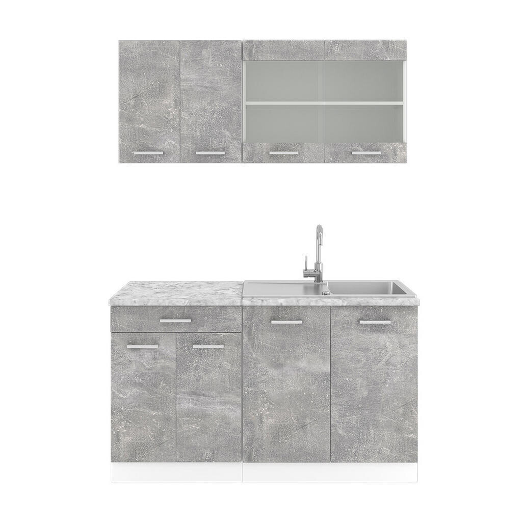 Vicco JEDNOTKOVÁ KUCHYNĚ R-Line Beton 140 cm s pracovní deskou