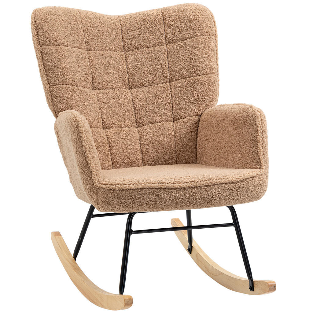 HOMCOM HOUPACÍ křeslo Relaxační křeslo do 120 kg, polyester, hnědé 98x71x101cm