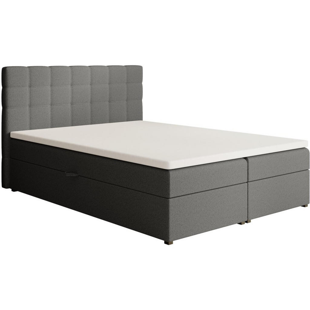 Beautysofa ČALOUNĚNÁ postel Topiq I 144/203/103, tmavě šedá, bouclé látka
