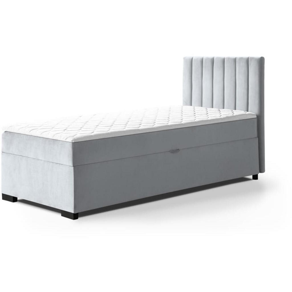 Beautysofa ČALOUNĚNÁ postel Eric 104/207/105, světle šedá
