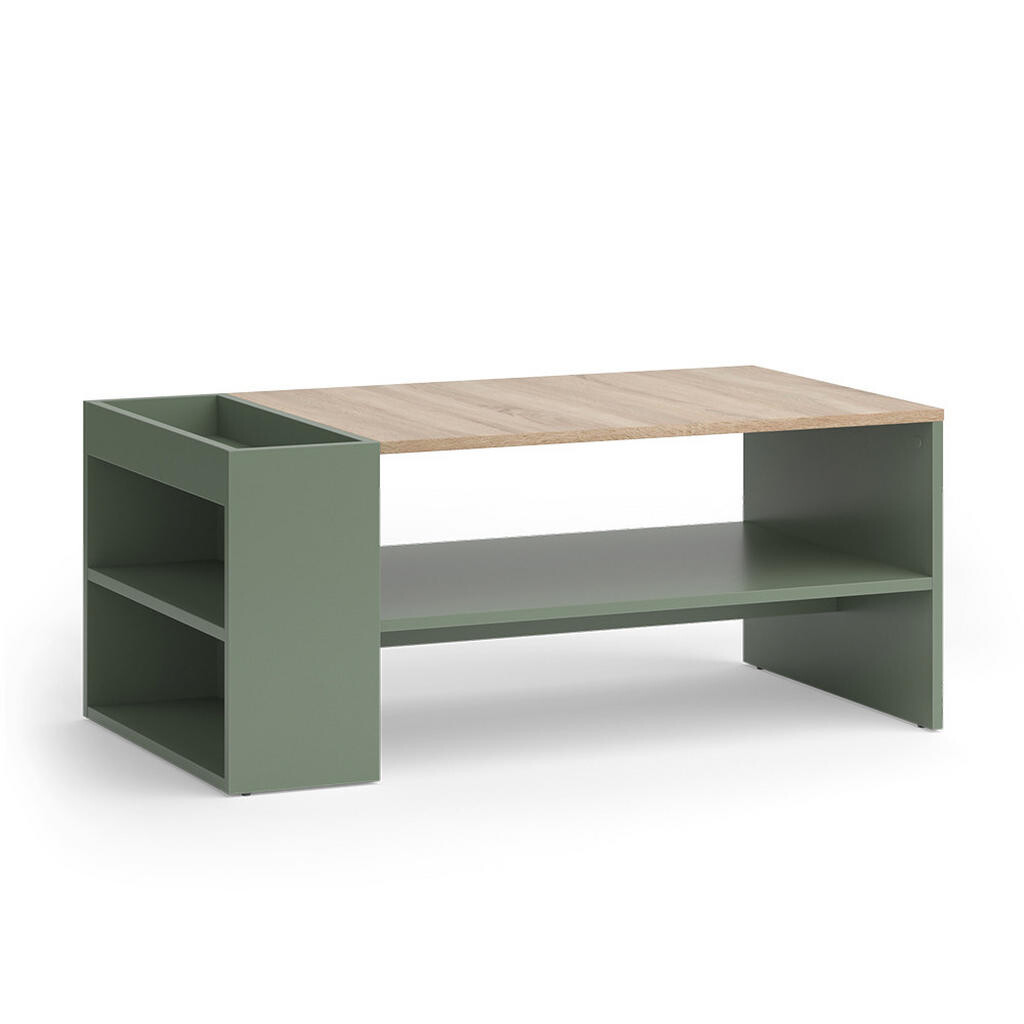 Vicco KONFERENČNÍ STŮL Wido Zelená 100 x 55 cm s policemi