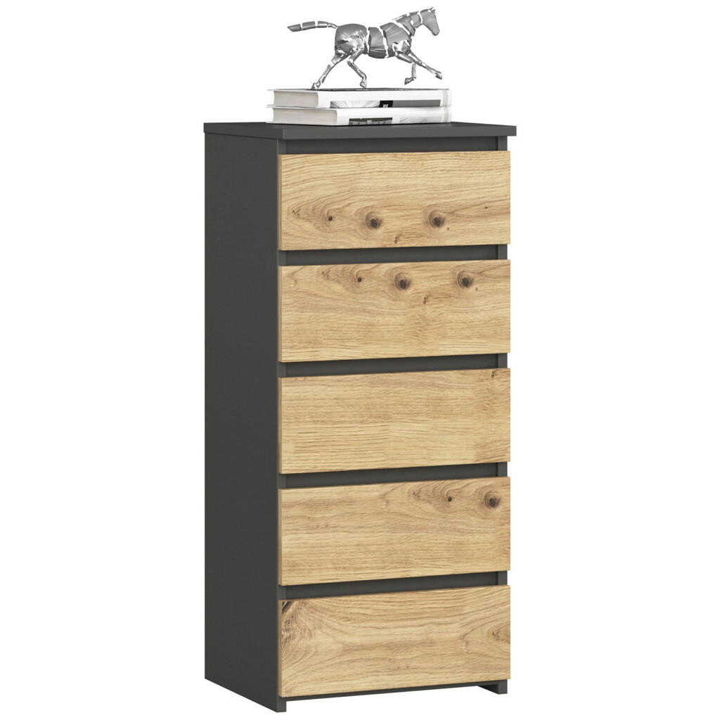 RAUMHIRSCH FURNITURE KOMODA grafitově šedá, dub Artisan 92/40/35
