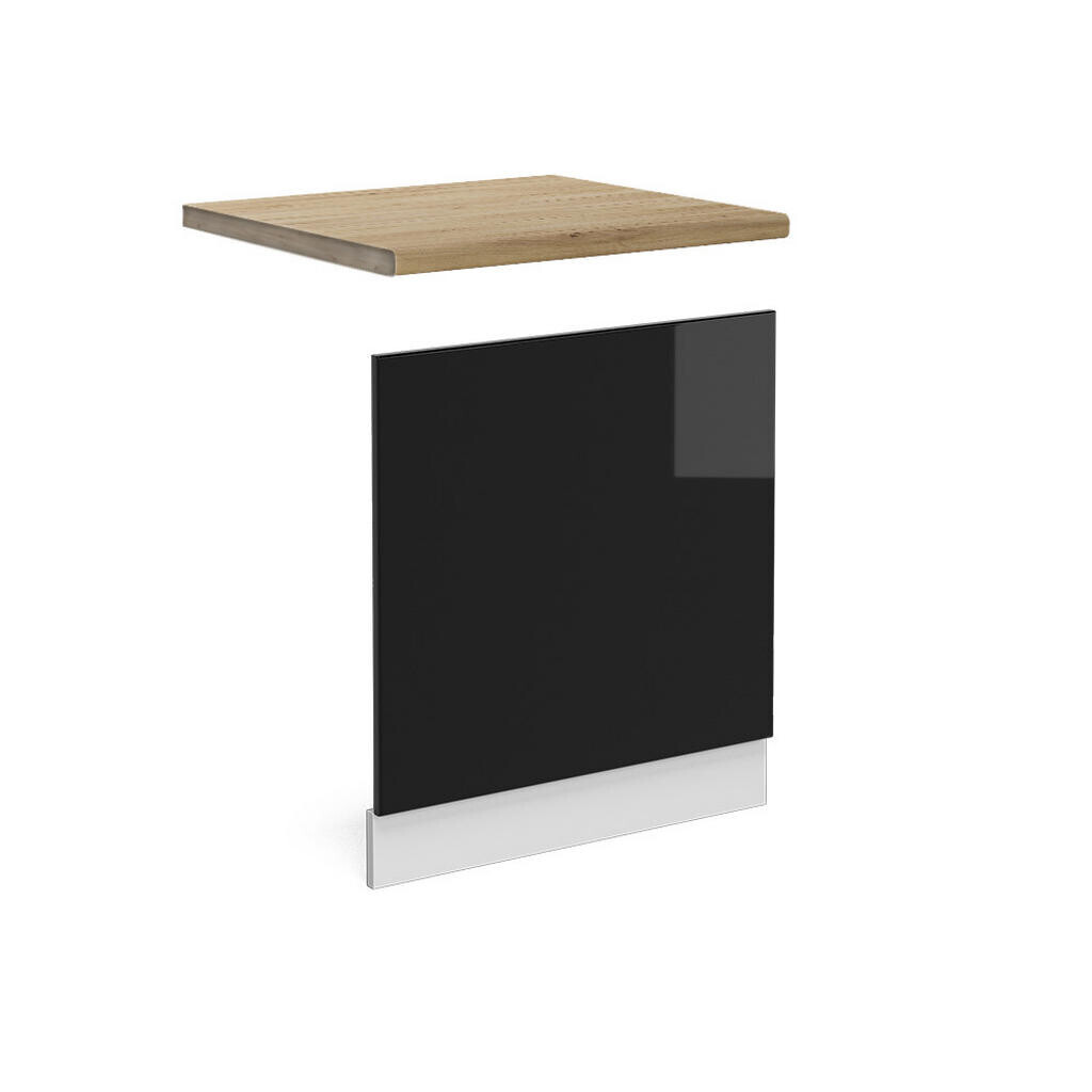 Vicco PŘEDNÍ PANEL R-Line Černý vysoký lesk 60 cm , PD Dub