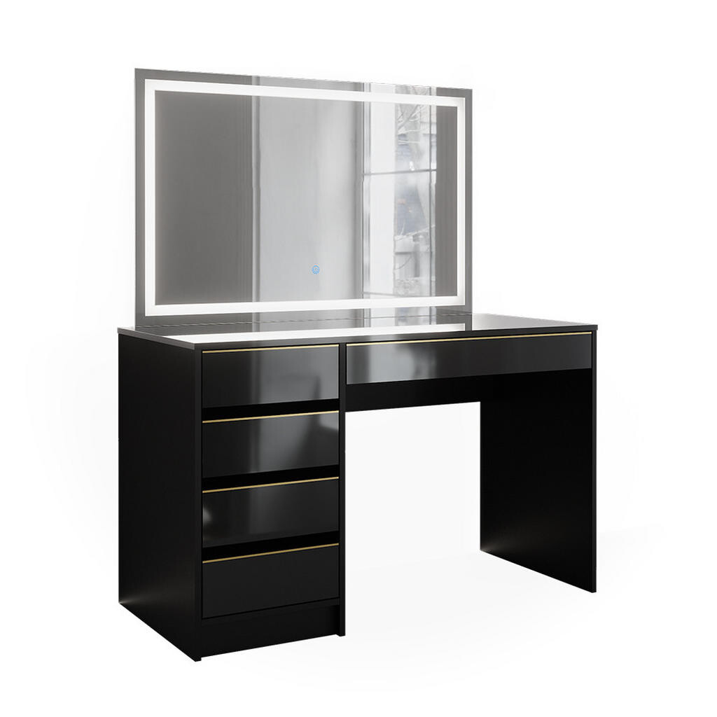 Vicco TOALETNÍ STOLEK Sherry Černá/zlatá 120 cm se zrcadlem LED
