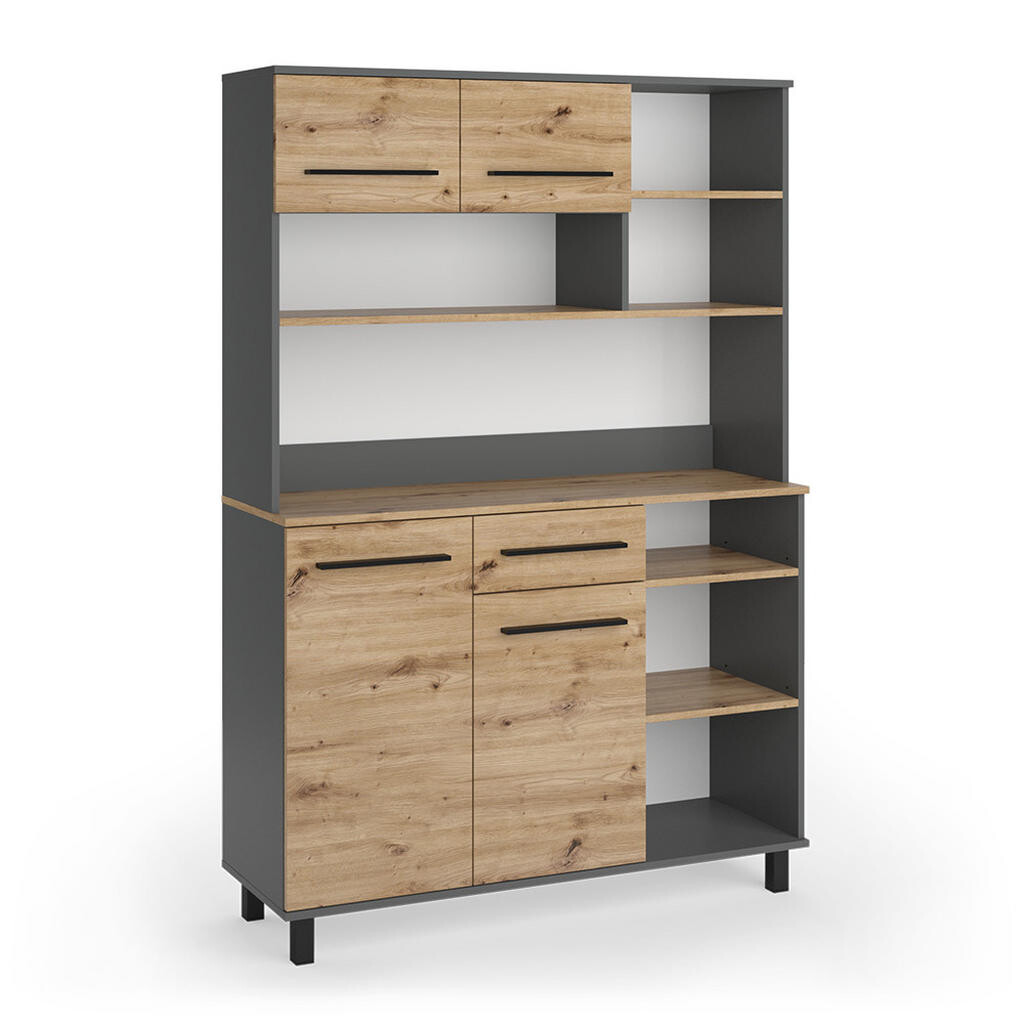 Vicco KUCHYŇSKÝ BUFET Pure, Řemeslný dub/Antracit, 120.2 x 177 cm