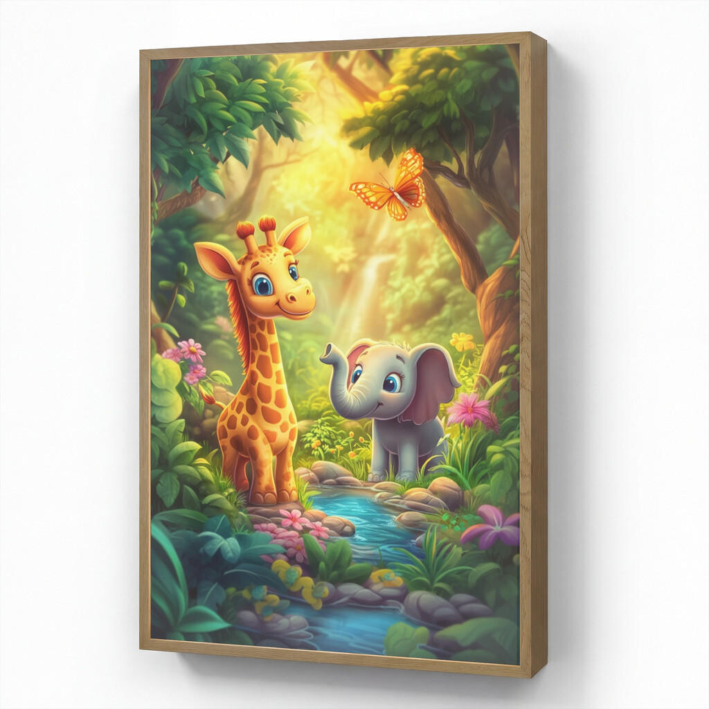 OnlyWow DOBÍJECÍ NOČNÍ LAMPIČKA Žirafa - slon - květiny - džungle 70x100 cm