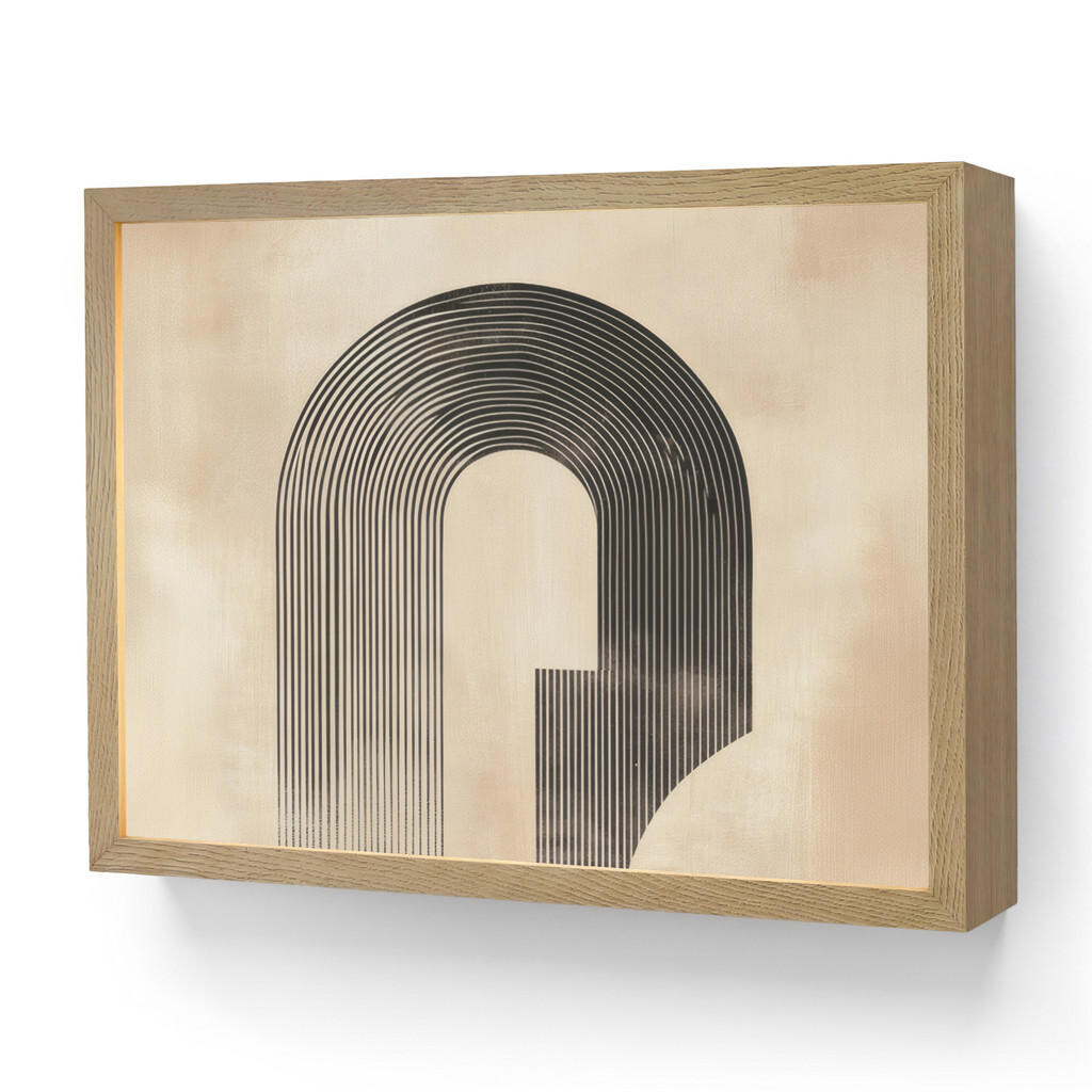 OnlyWow NÁSTĚNNÁ LAMPA S AKUMULÁTOREM Luk - Pruhy - Minimalistický - Černý 40x30 cm