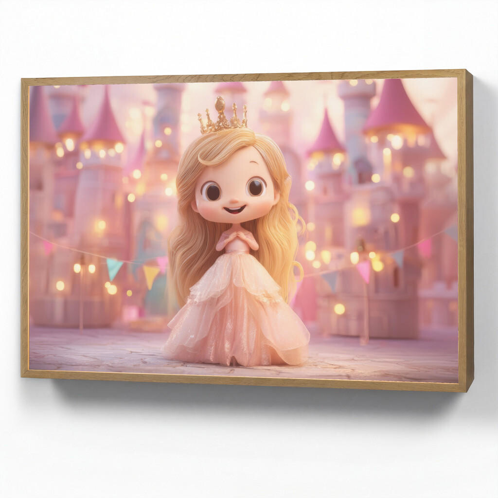 OnlyWow NÁSTĚNNÁ LAMPA S AKUMULÁTOREM Princezna - Růžová - Zámek 100x70 cm