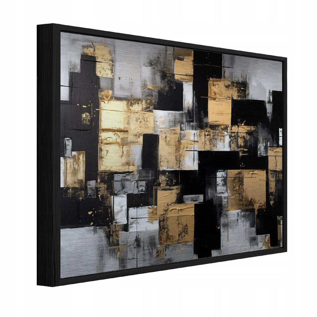 Wallarena ZARÁMOVANÉ obrazy abstraktní moderní černé 120x80 cm
