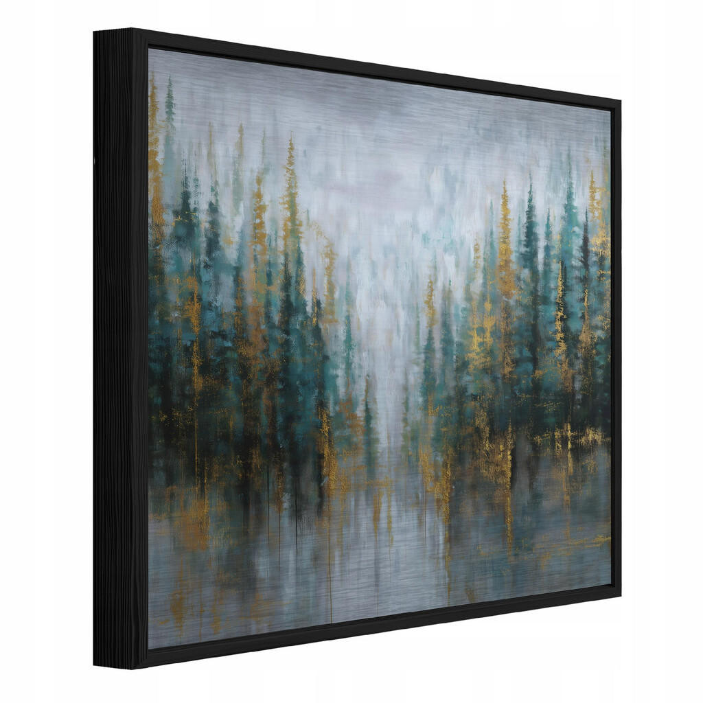 Wallarena ZARÁMOVANÉ obrazy lesních stromů zelené 80x80 cm