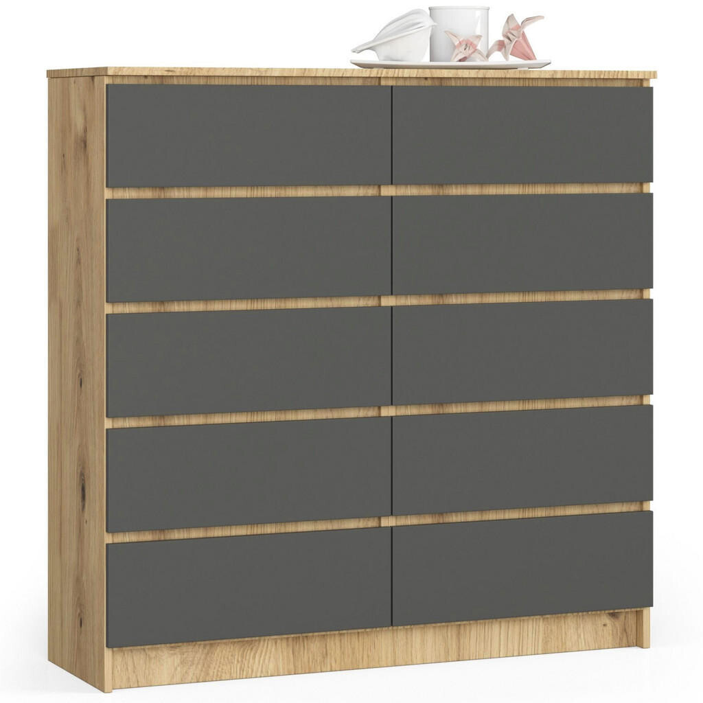 RAUMHIRSCH FURNITURE KOMODA dub Artisan, grafitově šedá 121/120/40