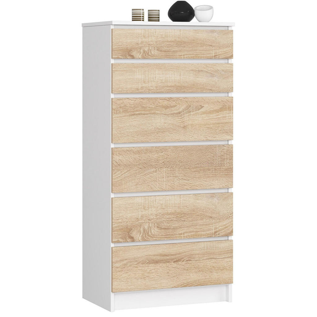RAUMHIRSCH FURNITURE KOMODA bílá, dub Sonoma 130/60/40