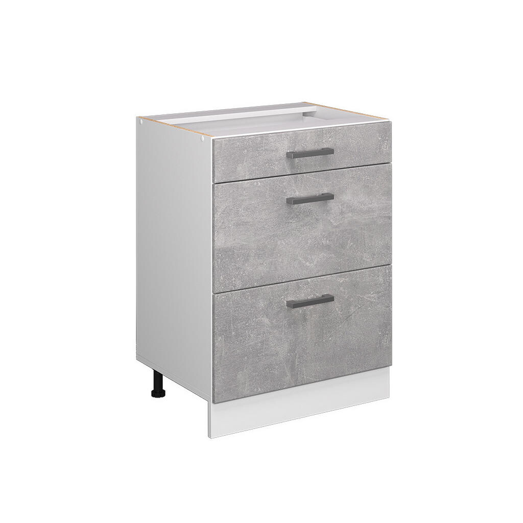 Vicco SPODNÍ SKŘÍŇKA KUCHYŇSKÉ LINKY R-Line Beton 60 cm se zásuvkami, bez pracovní desky