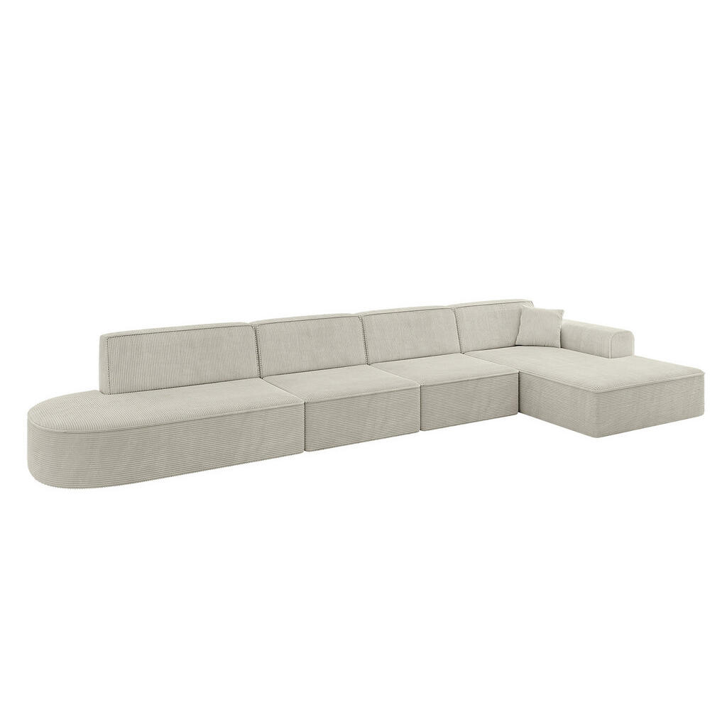 ALTDECOR ROHOVÁ SEDACÍ SOUPRAVA s otomanem vpravo IREA-L3-v3 – 412 x 165 x 77 cm krémová