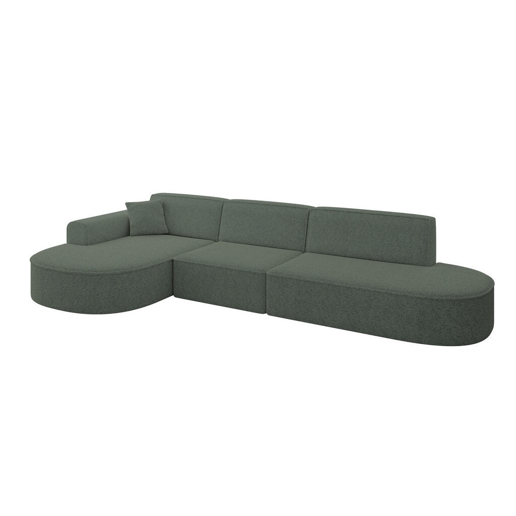 ALTDECOR ROHOVÁ SEDACÍ SOUPRAVA s otomanem vlevo MARI-L2 – 328 x 171 x 79 cm, zelená látka
