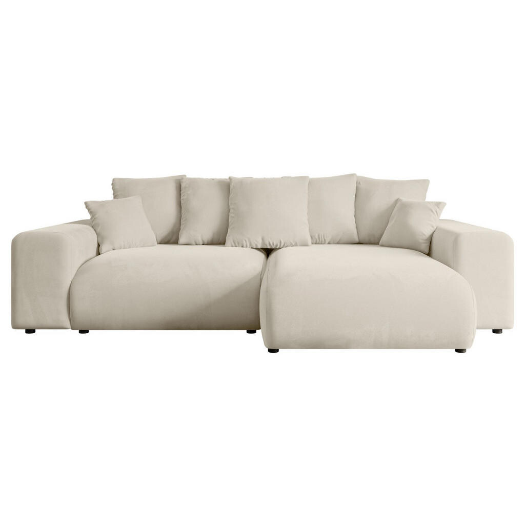 ALTDECOR ROHOVÁ SEDACÍ SOUPRAVA s otomanem vpravo ESKAR-L 266x176x72 cappuccino velur
