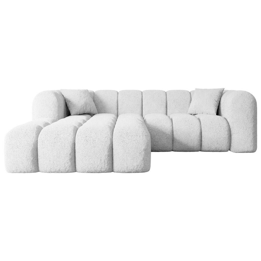 ALTDECOR ROHOVÁ SEDACÍ SOUPRAVA s otomanem vlevo OLEA-L1 – 231 × 173 × 74 cm, bílá