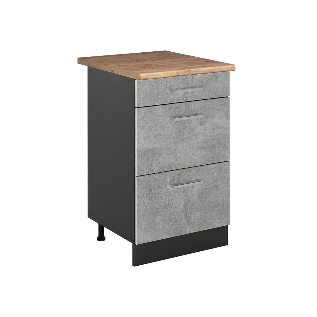 Vicco SPODNÍ SKŘÍŇKA KUCHYŇSKÉ LINKY R-Line, Beton/Antracit, 50 cm pracovná doska Dub Goldkraft