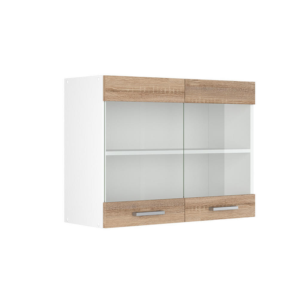 Vicco UNIVERZÁLNÍ NÁSTĚNNÁ SKŘÍŇKA R-Line Sonoma 80 cm se skleněnými dvířky