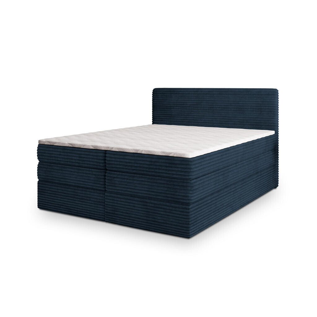 MASSENO POSTEL BOXSPRING LUNERA 140x200 cm, s matrací a úložným prostorem, modrá