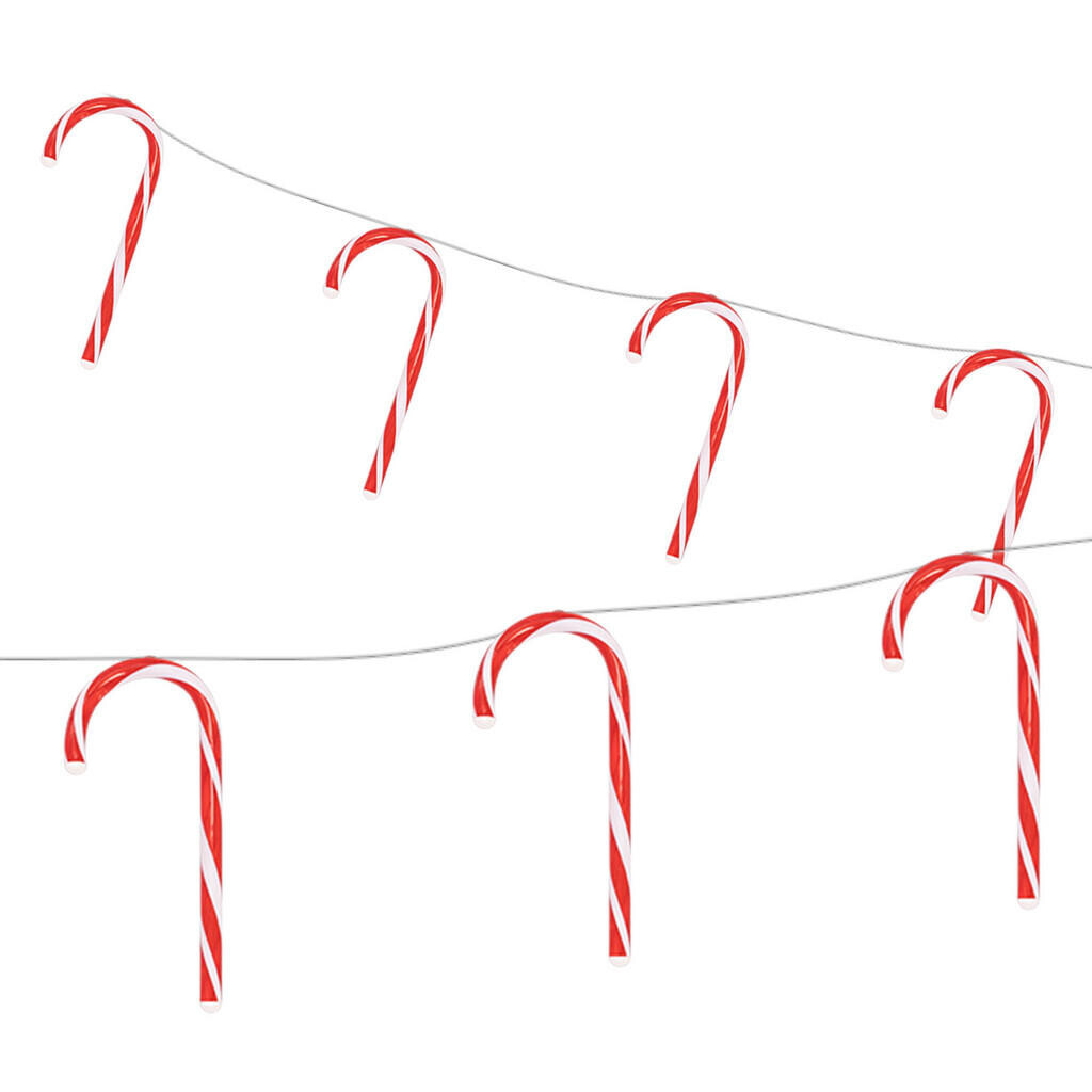 ECD-Germany SVĚTELNÁ ŘETĚZ 330 cm 7 cukrových tyčinek s 28 LED diodami teplá bílá