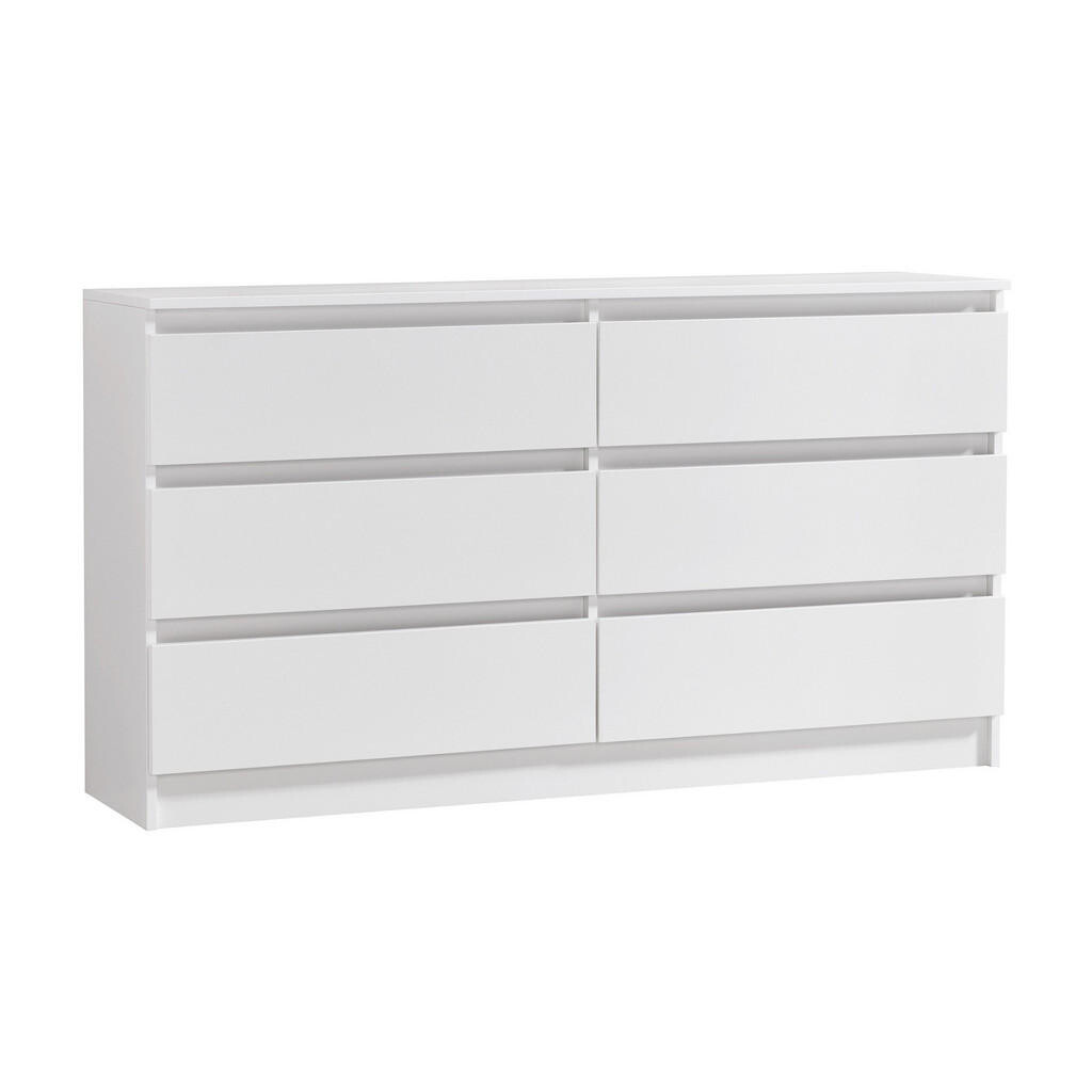 Home Collective KOMODA se 6 zásuvkami, šířka 140 cm, bílá