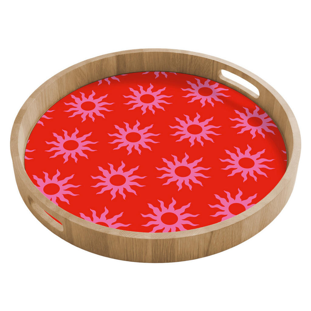 OnlyWow SERVÍROVACÍ PODNOS Slunce - červená - růžová - vzor - léto 50x50 cm